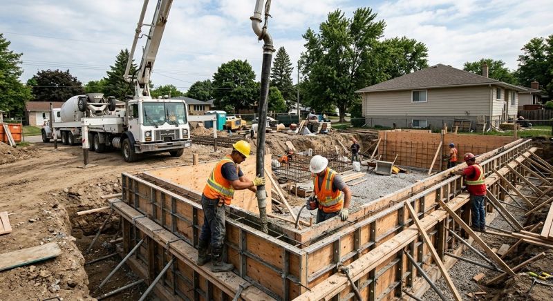 Poured Foundation Installation in Greenville, SC